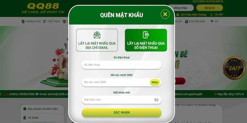 Câu hỏi thường gặp QQ88 về sự cố quên mật khẩu tài khoản